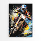 Vibrant Action of Motocross Rider Print 100% Australian Made 40x60cm Stretched Canvas Ready to Hang