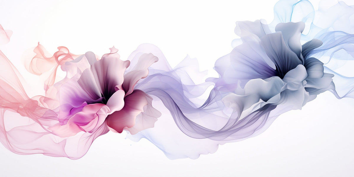 Purple Smoke Silk Flower Wall Art Canvas Office Home Room Framed 120x60cm