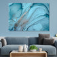 Grey & Blue Fluid Abstract Print 100% Australian Made Stretched Canvas Ready to Hang  - AB-130