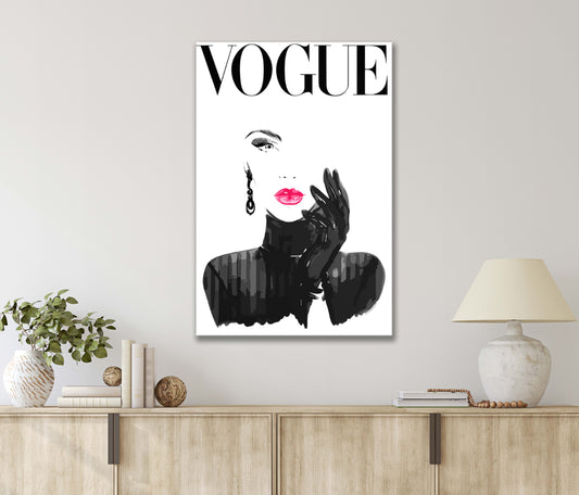 Sketching Art Of Vogue Fashion Black And Red Print 100% Australian Made 40x60cm Stretched Canvas Ready to Hang