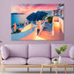 Sunset On Famous Greek Resort Print 100% Australian Made Stretched Canvas Ready to Hang - CT-131