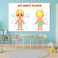 Children Body Parts Print 100% Australian Made Stretched Canvas Ready to Hang - NK-130