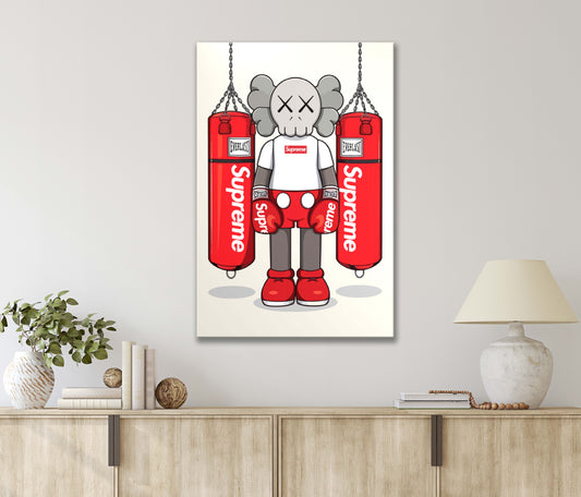 Iconic Classic Cartoon Character with Red Boxing Gloves Print 100% Australian Made 40x60cm Stretched Canvas Ready to Hang