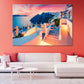 Sunset On Famous Greek Resort Print 100% Australian Made Stretched Canvas Ready to Hang - CT-131