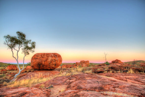 Karlu Karlu - Devils Marbles in Outback Australia Print 100% Australian Made Stretched Canvas Ready to Hang - AU-130