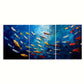 3pcs Colorful Fish Underwater Ocean Metal Print Ready to Hang Art