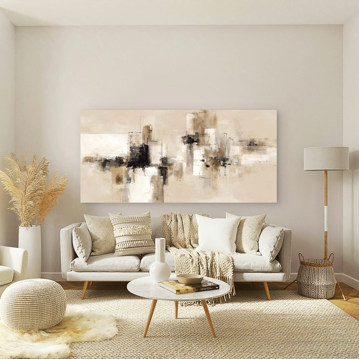 Modern Abstract Geometric Wall Art Canvas Office Home Room Framed 120x60cm