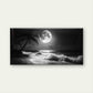 Black And White Beach Wall Art Canvas Office Home Room Framed 80x45cm