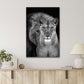 Black And White Of A Lion And Lioness Print 100% Australian Made 40x60cm Stretched Canvas Ready to Hang