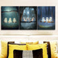 3pcs Three Cute Little Ghosts for Home Metal Print Ready to Hang Art