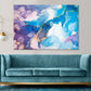 Blue Purple & Gold Ink Abstract Print 100% Australian Made Stretched Canvas Ready to Hang - AB-131