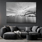 Panorama of Sydney Harbour B&W Print 100% Australian Made Stretched Canvas Ready to Hang - AU-131