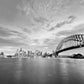 Panorama of Sydney Harbour B&W Print 100% Australian Made Stretched Canvas Ready to Hang - AU-131