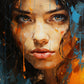 Abstract Girl Closeup Oil Painting Print 100% Australian Made Stretched Canvas Ready to Hang - FS-131