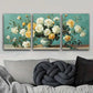 3pcs White Roses in Vase Painting Metal Print Ready to Hang Art