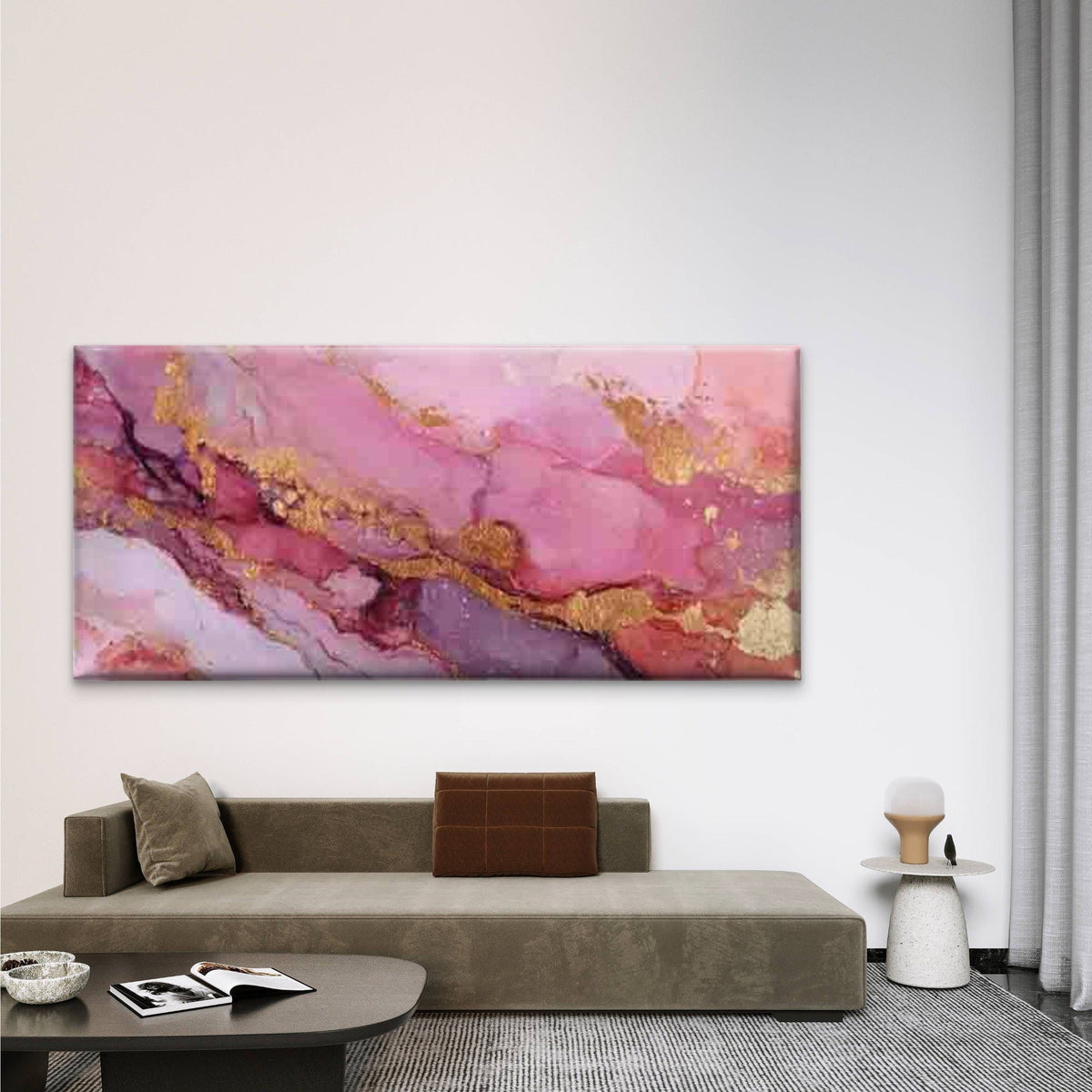 Abstract with Golden Streaks Wall Art Canvas Office Home Room Framed 80x45cm