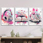 3pcs Pink Preppy Headphones, Book & Shoe Design Metal Print Ready to Hang Art