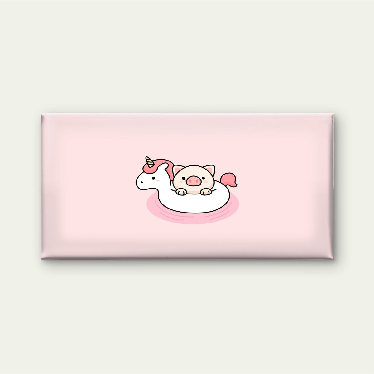 Kawaii Piglet Float Pastel Pink Wall Art Canvas Office Home Room Framed 120x60cm