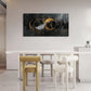 Abstract Sun Moon Black Golden Wall Art canvas office home room framed 120x60cm