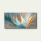 Teal Golden Leaf Pattern Wall Art Canvas Office Home Room Framed 80x45cm