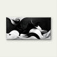 Flowing Black White Abstract Wall Art Canvas Office Home Room Framed 120x60cm