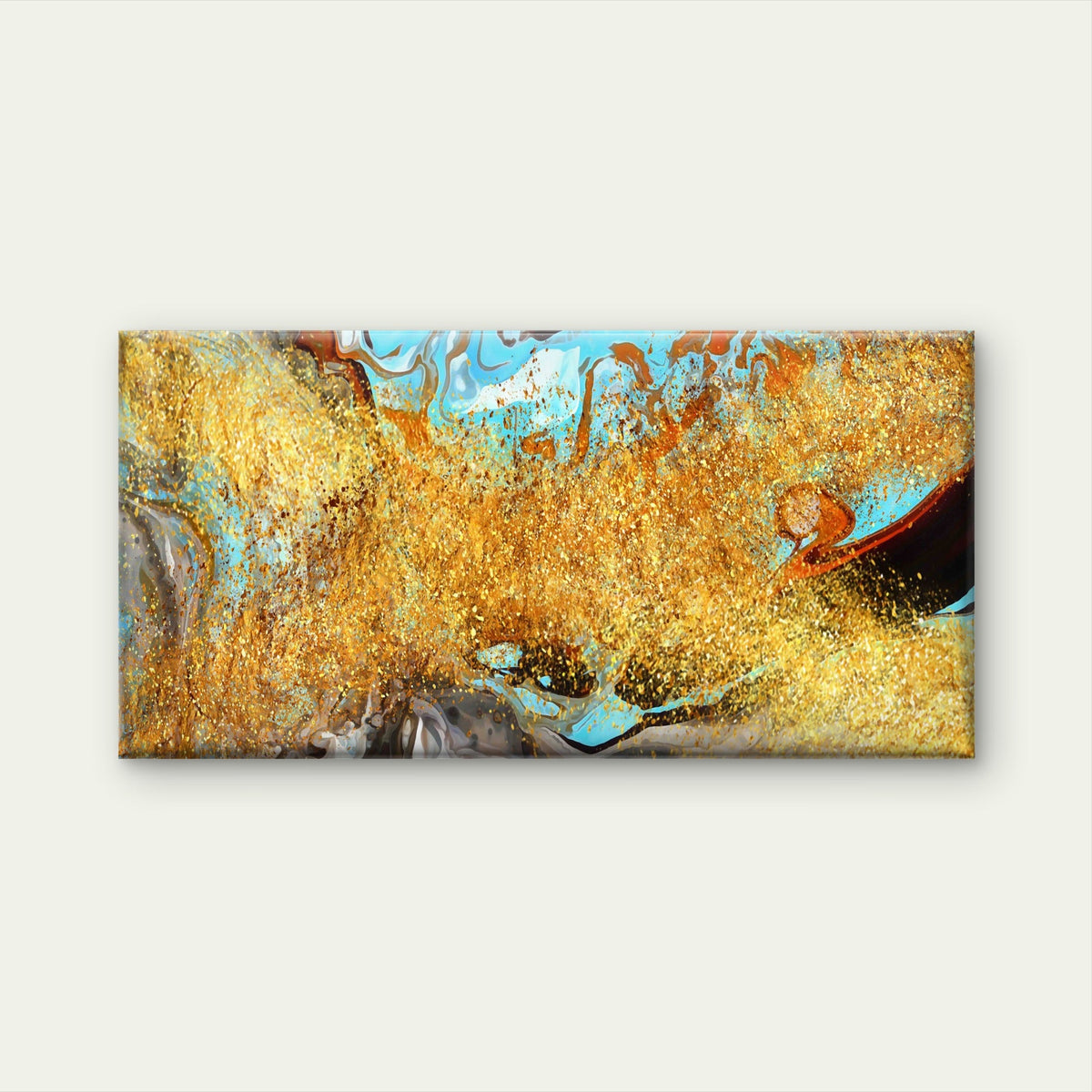Abstract Blue Orange Paint Wall Art Canvas Office Home Room Framed 120x60cm