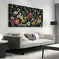Vibrant Floral Colorful Blooming Bouquet Wall Art canvas office home room framed 120x60cm