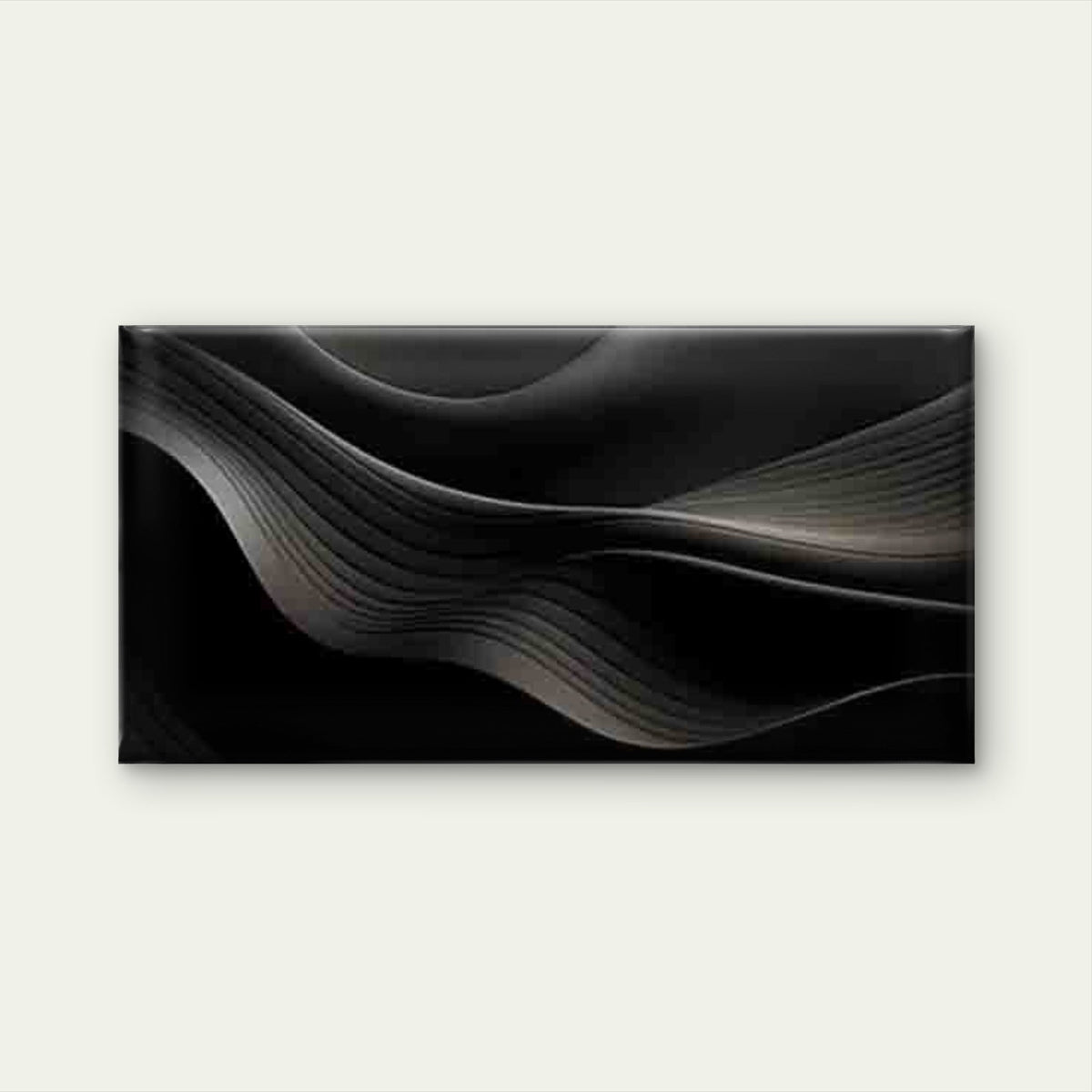 Black Wave Line Patterns Wall Art Canvas Office Home Room Framed 80x45cm