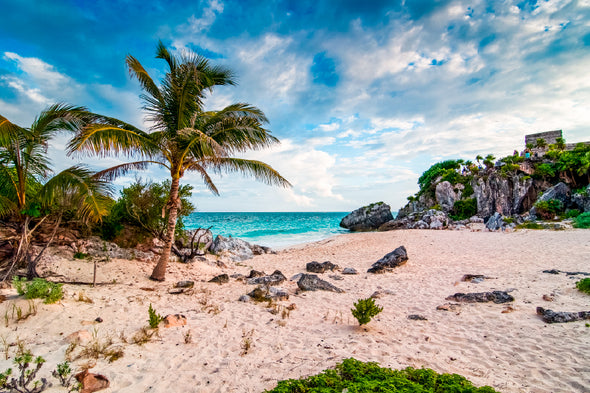 The Caribbean Sea in Mexico Print 100% Australian Made Stretched Canvas Ready to Hang - BC-132