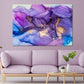 Purple Blue & Gold Abstract Print 100% Australian Made Stretched Canvas Ready to Hang - AB-132