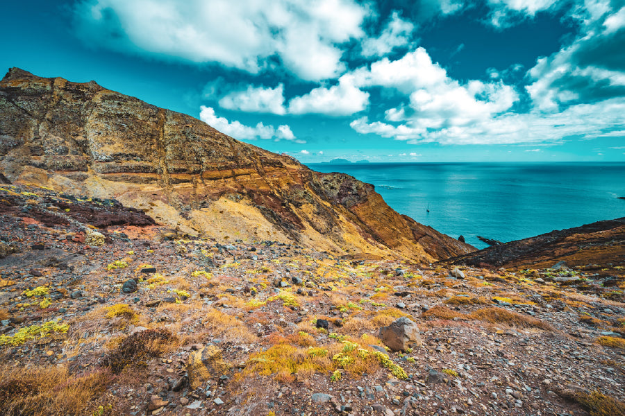 Madeira Island Hill View Scenery Print 100% Australian Made Stretched Canvas Ready to Hang - NT-132