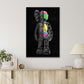 Black Graffiti of Cartoon Character & Colorful Anatomy Print 100% Australian Made 40x60cm Stretched Canvas Ready to Hang