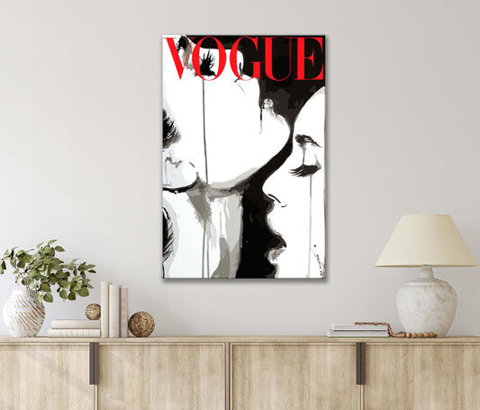 Painting Of A Woman Art Of Vogue Fashion Print 100% Australian Made 40x60cm Stretched Canvas Ready to Hang