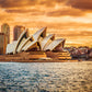 Opera House Sky line View Sunset Print 100% Australian Made Stretched Canvas Ready to Hang - AU-132