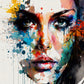 Abstract Woman Face Closeup Painting Print 100% Australian Made Stretched Canvas Ready to Hang - FS-132