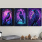 3pcs Stained glass window a Raven Metal Print Ready to Hang Art