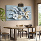 Tropical Botanical White and Yellow Floral Wall Art canvas office home room framed 80x45cm