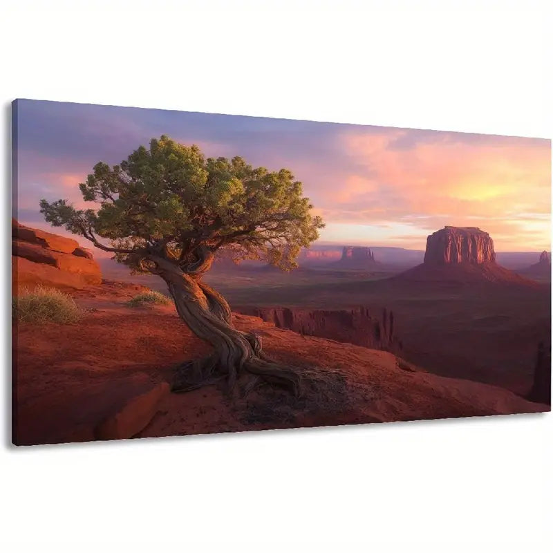 Dawn Sunset Vibrant Sky & Rock Formations Wall Art canvas office home room framed 120x60cm