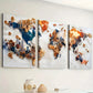 3pcs Modern Style Fashion World Land Map Art Wall Art Set Canvas Framed 40x60cm - High Quality Print 100% Australian Made Wall Canvas Ready to Hang