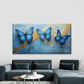 Navy Blue & Golden Accent Wall Art Canvas Office Home Room Framed 120x60cm