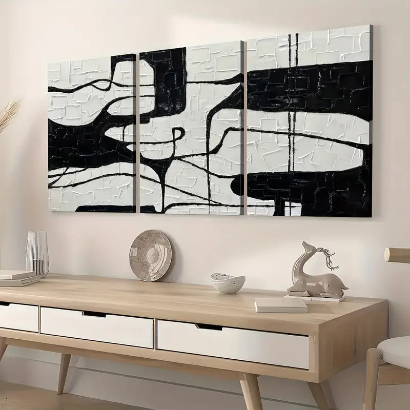 3pcs Modern Fashion Abstract Light Luxury Art Wall Art Set Canvas Framed 40x60cm - High Quality Print 100% Australian Made Wall Canvas Ready to Hang