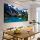 Moraine Lake Mountain Nature Green Wall Art canvas office home room framed 120x60cm