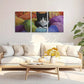 3pcs Vibrant Black and White Kitten with Soft Fur Metal Print Ready to Hang Art