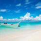 White Boat on Tropical Bantayan Island Print 100% Australian Made Stretched Canvas Ready to Hang - BC-133