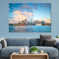 Downtown Sydney Skyline in Australia At Twilight Print 100% Australian Made Stretched Canvas Ready to Hang - AU-133