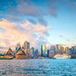 Downtown Sydney Skyline in Australia At Twilight Print 100% Australian Made Stretched Canvas Ready to Hang - AU-133