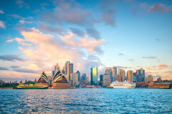 Downtown Sydney Skyline in Australia At Twilight Print 100% Australian Made Stretched Canvas Ready to Hang - AU-133