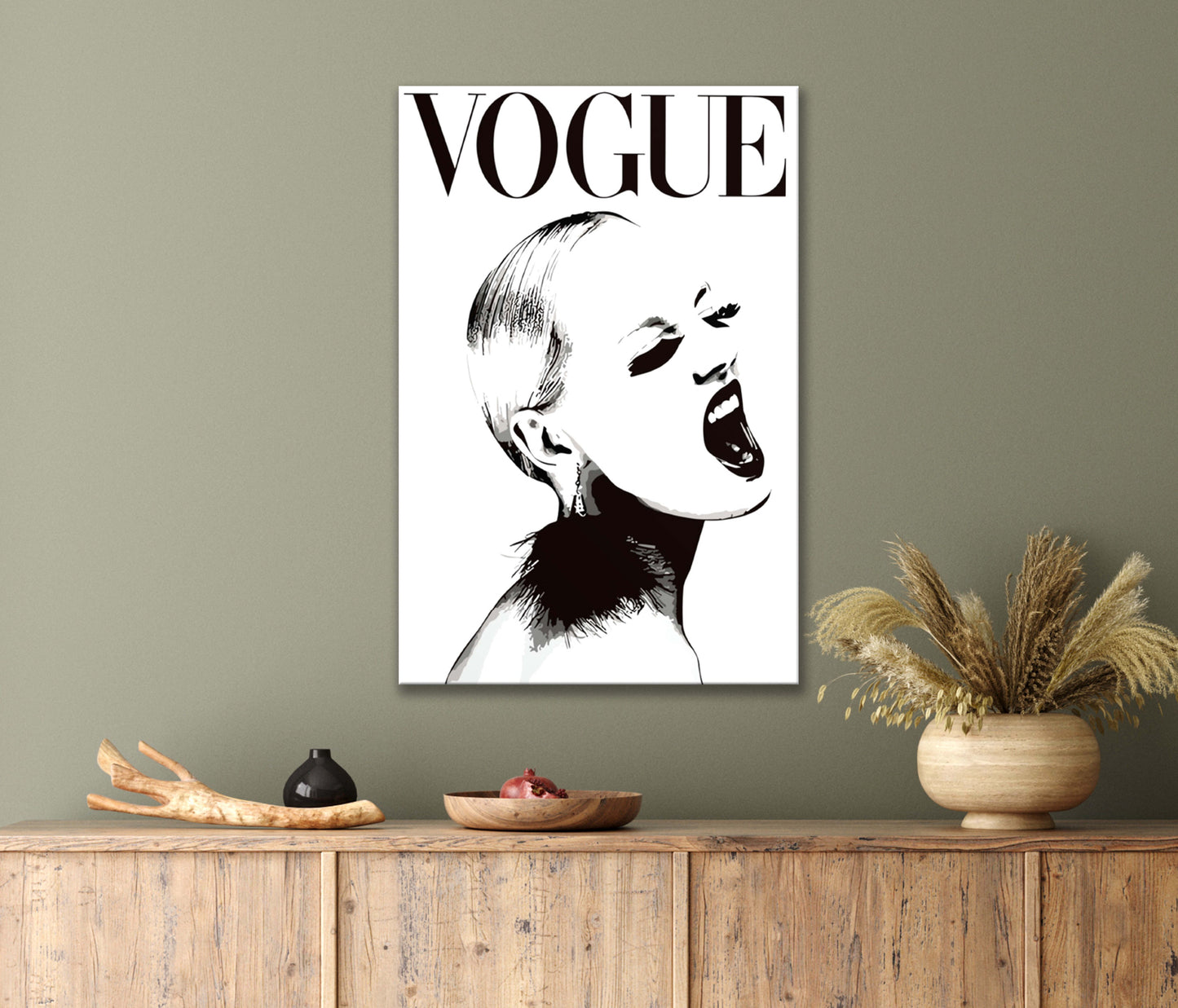 Painting Of A Woman Art Of Vogue Fashion Print 100% Australian Made 40x60cm Stretched Canvas Ready to Hang