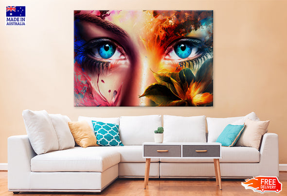 Goddess Women Eye Digital Art Print 100% Australian Made Stretched Canvas Ready to Hang - FS-133