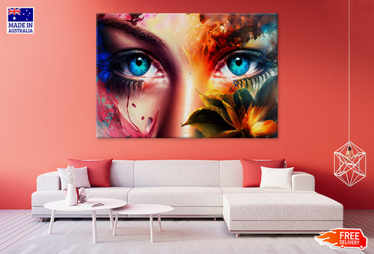 Goddess Women Eye Digital Art Print 100% Australian Made Stretched Canvas Ready to Hang - FS-133